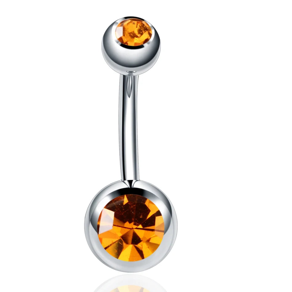 Gothic Crystal Stainless Steel Belly Button Ring for Women