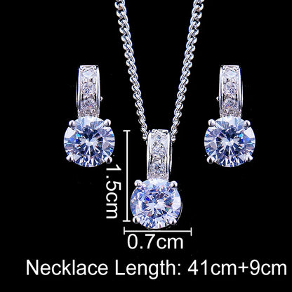 Emmaya Elegant Bridal Jewelry Set with Cubic Zirconia Earrings and Necklace for Women Perfect Gift for Parties and Anniversaries