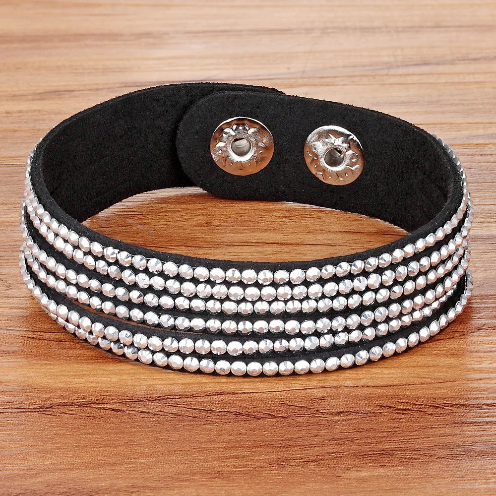 Elegant Purple Leather Bracelet for Women - Fashion Jewelry Gift with Classic Rolo Chain