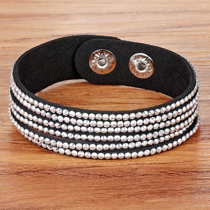 Elegant Purple Leather Bracelet for Women - Fashion Jewelry Gift with Classic Rolo Chain