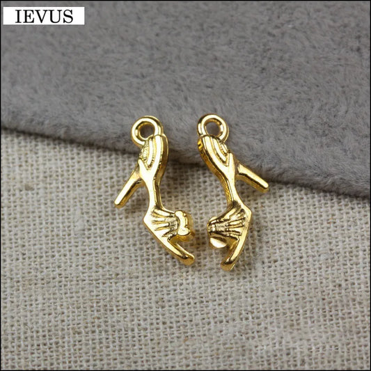 Elegant Gold-Plated High-Heeled Shoe Charms for DIY Jewelry Making