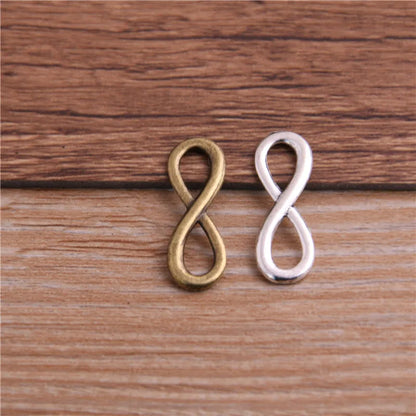 Infinity Symbol Connectors in Three Color Plated Metal for DIY Jewelry and Crafts, 30-Piece Set