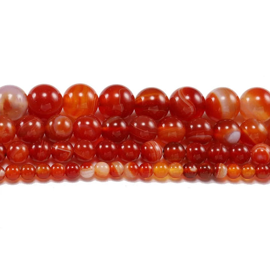 Natural Carnelian Agate Charm Beads for DIY Jewelry Making Bracelet Necklace 4-12mm