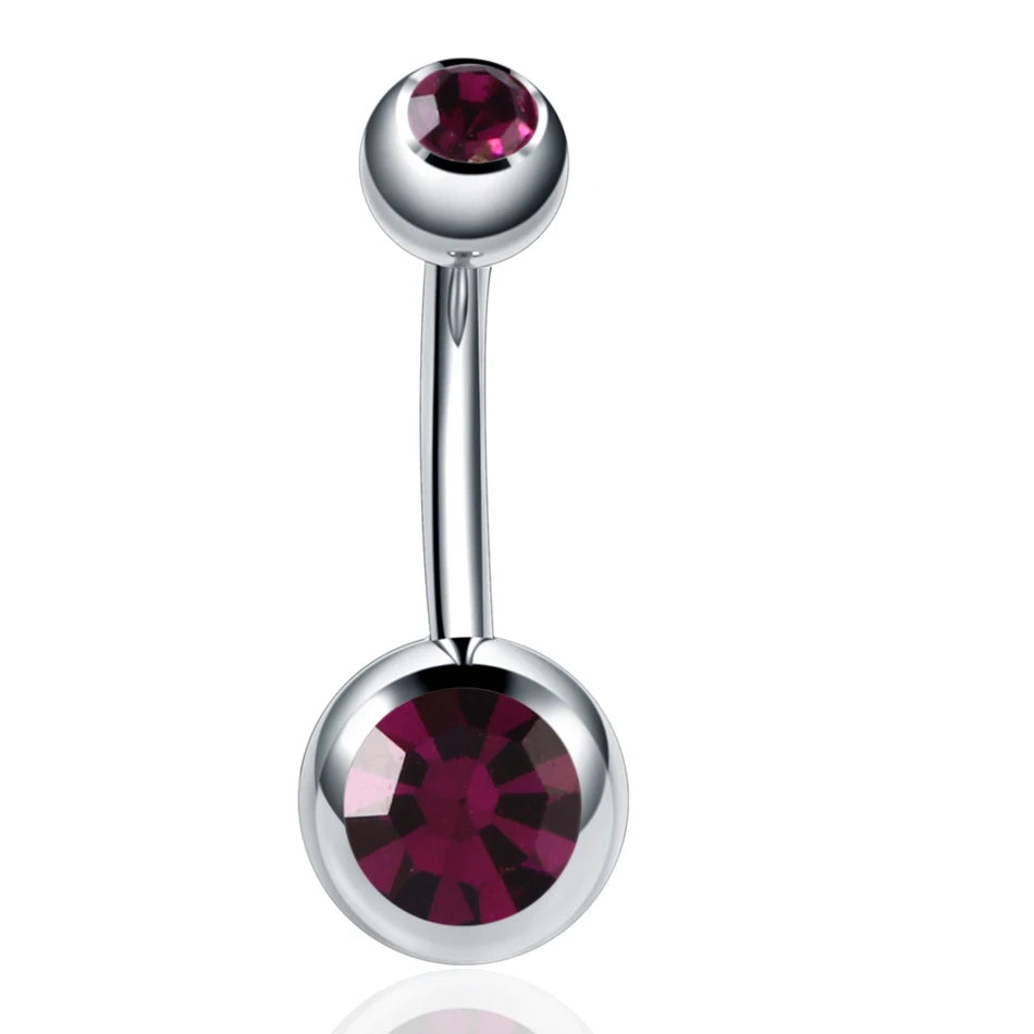 Gothic Crystal Stainless Steel Belly Button Ring for Women