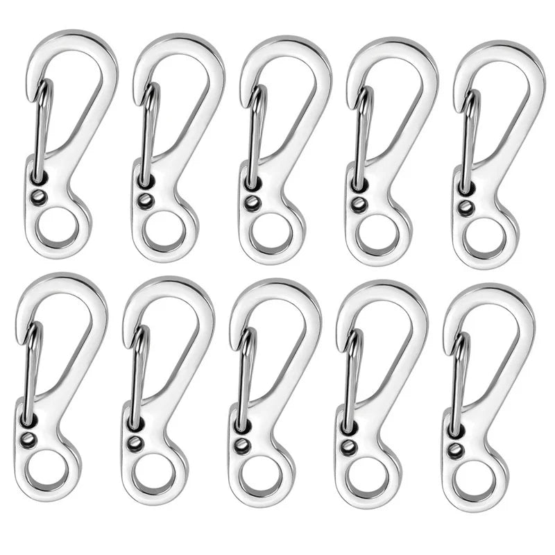 10Pcs Lot Mini Carabiner Keychain EDC Camping Survival Gear Silver