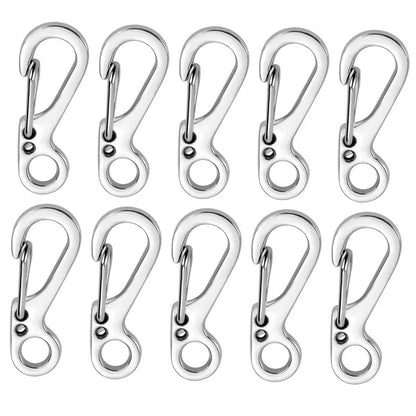 10Pcs Lot Mini Carabiner Keychain EDC Camping Survival Gear Silver