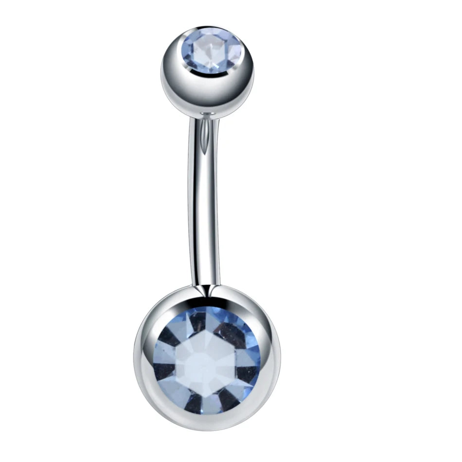 Gothic Crystal Stainless Steel Belly Button Ring for Women