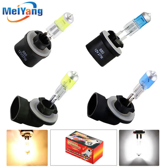 MeiShangYang 27W H27 Halogen Car Fog Lights 12V White Yellow 3000K 5000K Headlight Bulbs
