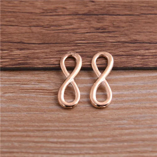 Infinity Symbol Connectors in Three Color Plated Metal for DIY Jewelry and Crafts, 30-Piece Set