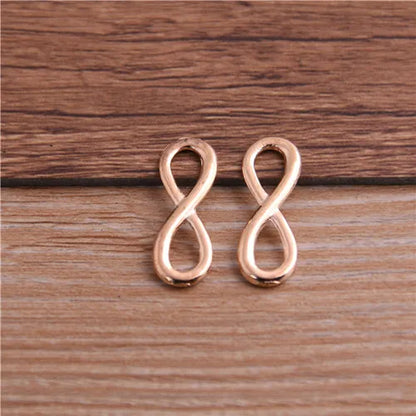 Infinity Symbol Connectors in Three Color Plated Metal for DIY Jewelry and Crafts, 30-Piece Set