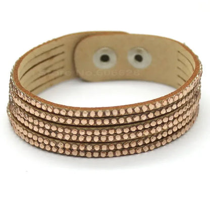 Elegant Purple Leather Bracelet for Women - Fashion Jewelry Gift with Classic Rolo Chain