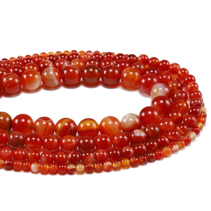 Natural Carnelian Agate Charm Beads for DIY Jewelry Making Bracelet Necklace 4-12mm
