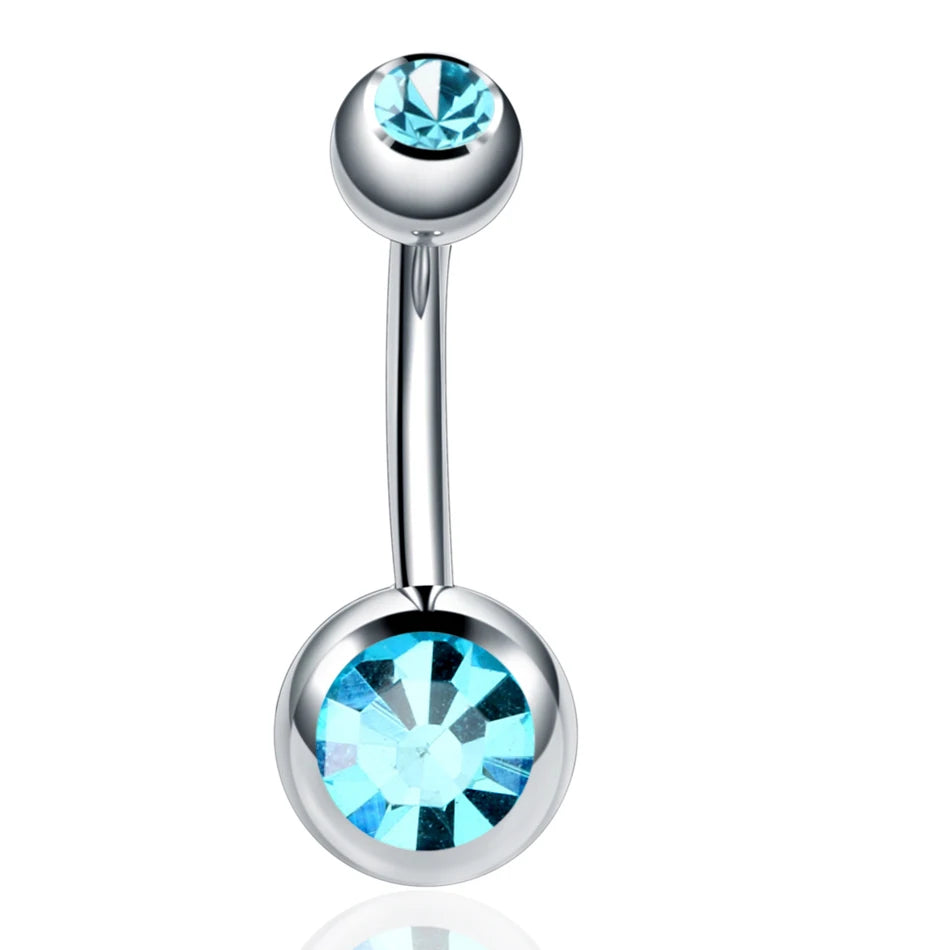 Gothic Crystal Stainless Steel Belly Button Ring for Women