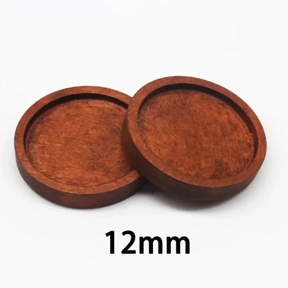 Regelin 10pcs Wood Cabochon Base 12-30mm Pendants for DIY Jewelry Crafting red coffee 12mm