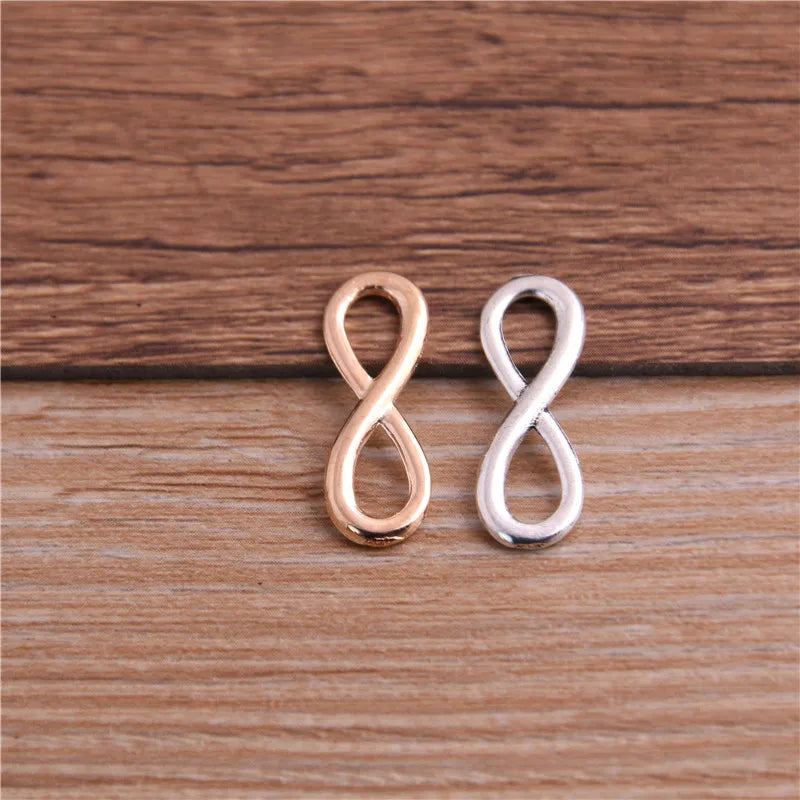 Infinity Symbol Connectors in Three Color Plated Metal for DIY Jewelry and Crafts, 30-Piece Set