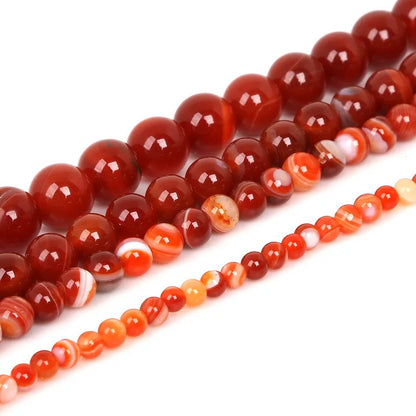 Natural Carnelian Agate Charm Beads for DIY Jewelry Making Bracelet Necklace 4-12mm