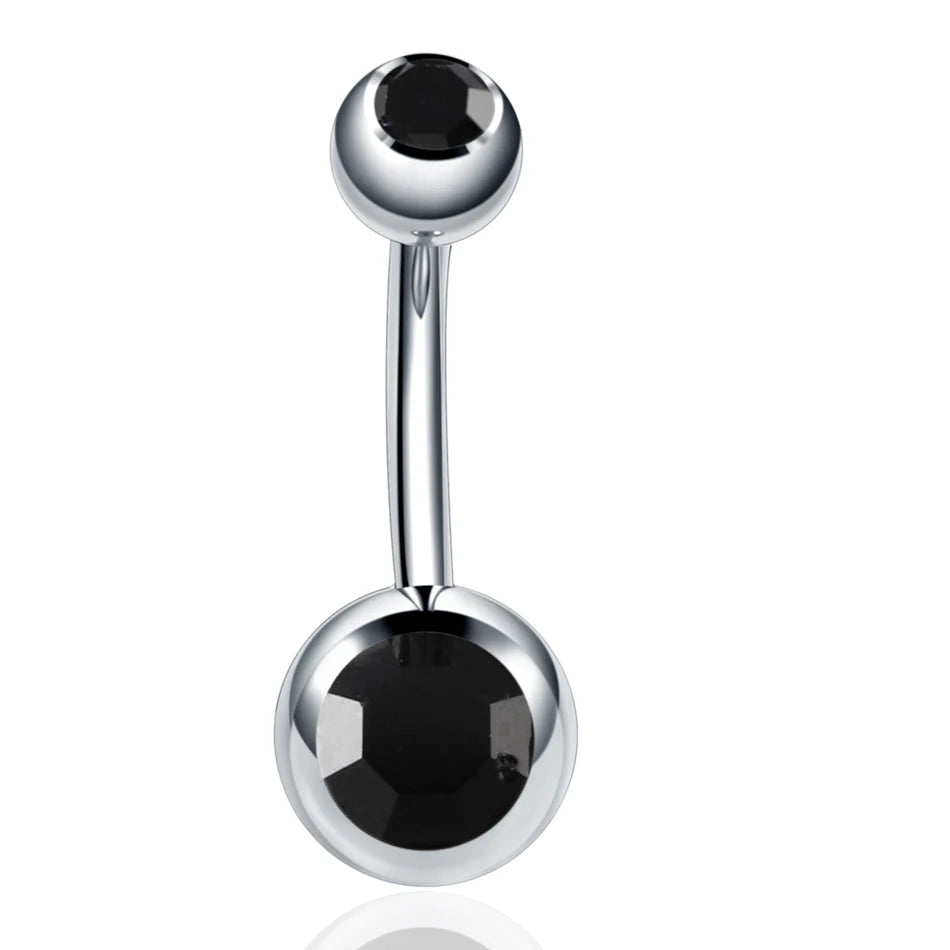 Gothic Crystal Stainless Steel Belly Button Ring for Women