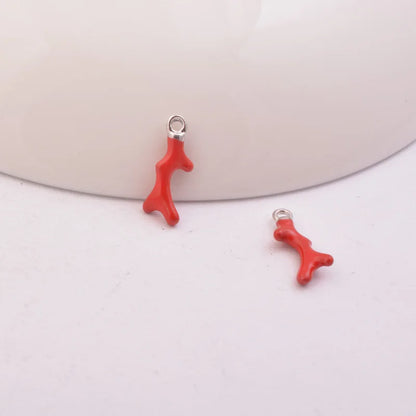 Vibrant Enamel Tree Charms Rhodium Plated Copper Pendants for DIY Earrings Jewelry 10pcs Set