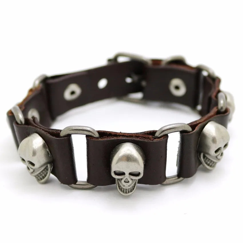 Retro Casual Leather Chain Punk Bracelet For Men Women