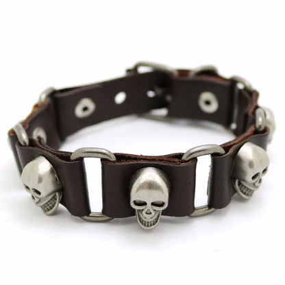 Retro Casual Leather Chain Punk Bracelet For Men Women