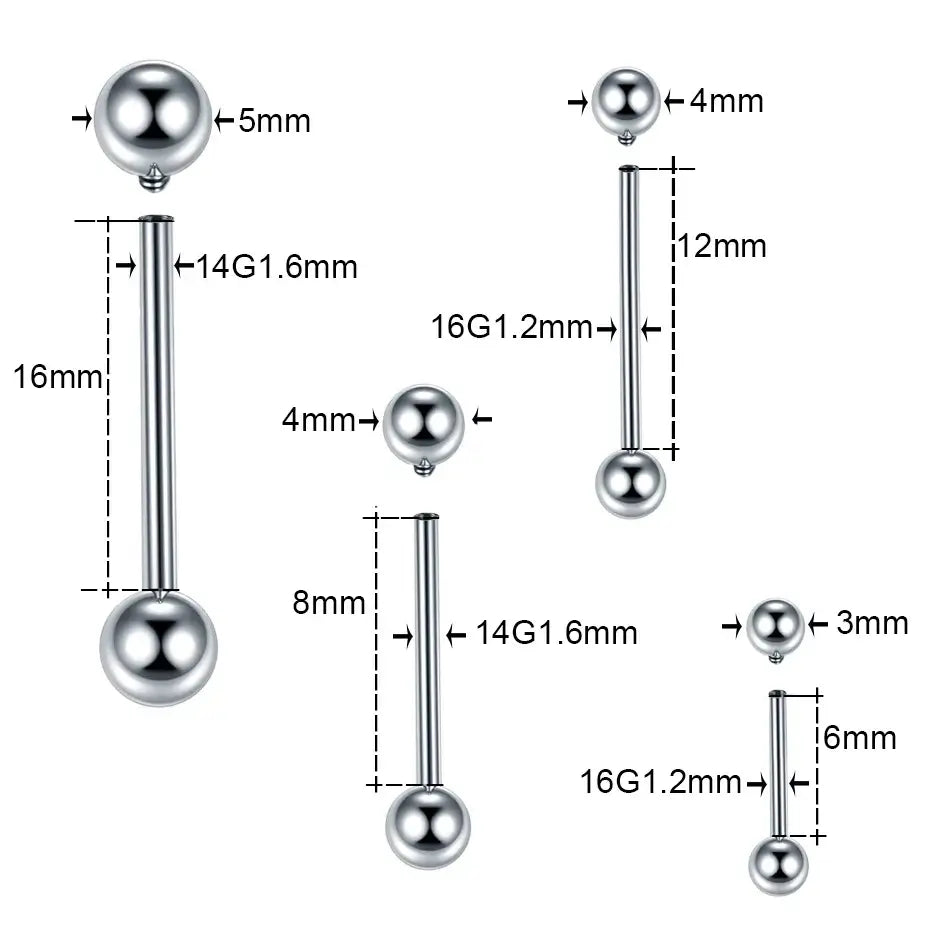 1PC G23 Titanium Helix Stud Rings Tragus Barbell Jewelry Silver Color