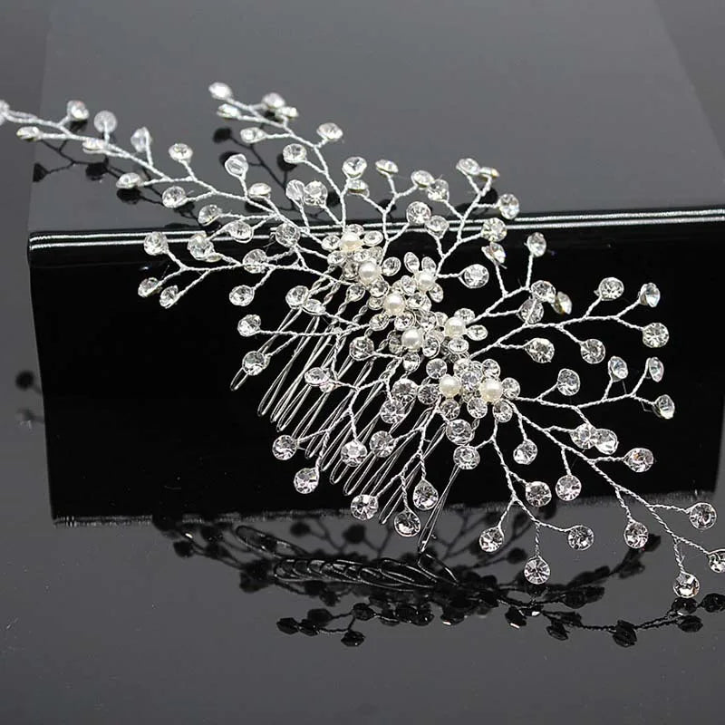 Bridal Bliss Crystal Pearl Hair Combs - Top-Rated Wedding Accessories for Stunning Hairstyles 044
