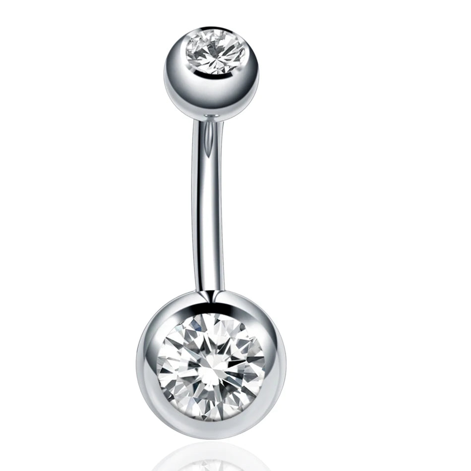 Gothic Crystal Stainless Steel Belly Button Ring for Women