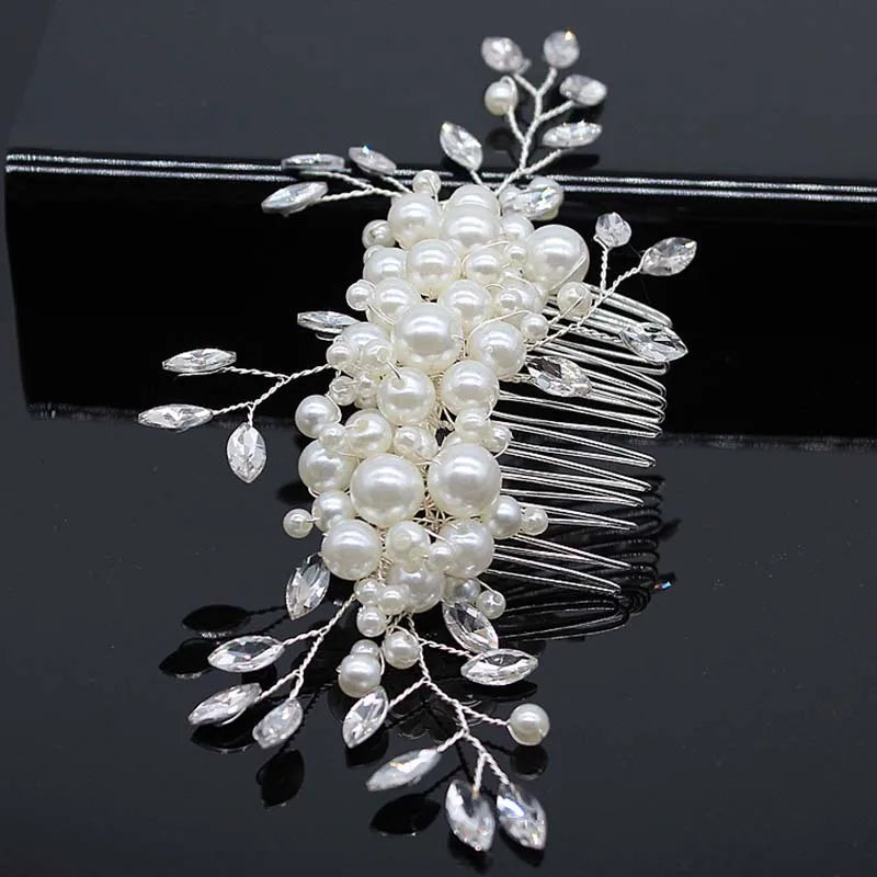 Bridal Bliss Crystal Pearl Hair Combs - Top-Rated Wedding Accessories for Stunning Hairstyles 041