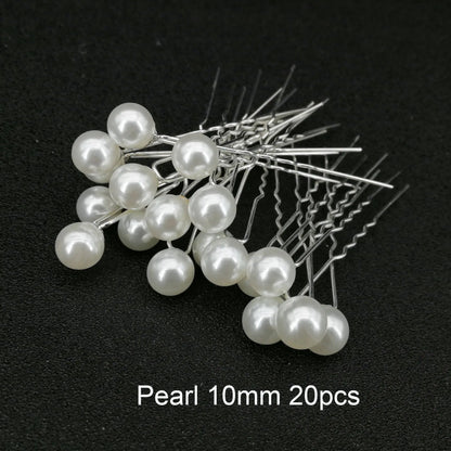 Elegant Bridal Rhinestone Hair Pins with Pearls for Wedding and Party
