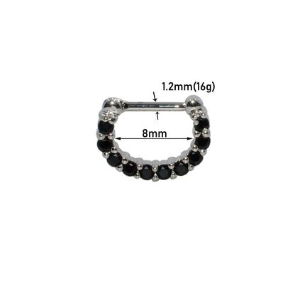 Surgical Steel Indian Nose Septum Ring with Crystal Gem for Women