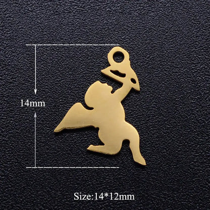 5pcs Angel Wing DIY Charms 316 Stainless Steel Jewelry Connectors JN315-2-12x5