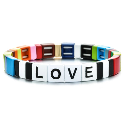 Rainbow Boho Enamel Stretch Bracelets for Women - Handmade Unisex Fashion Bangles by ZMZY