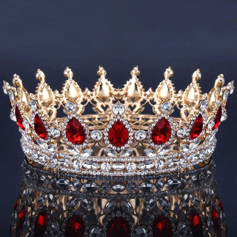 Elegant Royal Pink Crystal Bridal Tiara Crown for Weddings and Pageants