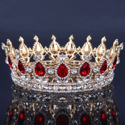 Elegant Royal Pink Crystal Bridal Tiara Crown for Weddings and Pageants