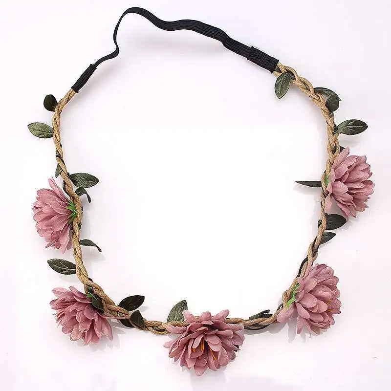 Elegant Floral Wedding Headband Wreath for Women - Bride Flower Crown Party Hair Accessory