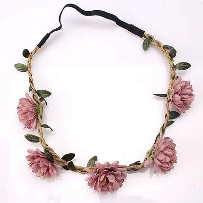 Elegant Floral Wedding Headband Wreath for Women - Bride Flower Crown Party Hair Accessory