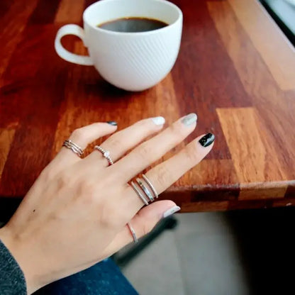 XIYANIKE Vintage Weaving Silver Party Rings for Women and Couples resizable