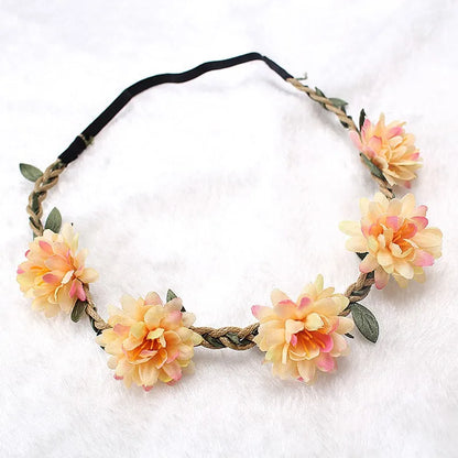 Elegant Floral Wedding Headband Wreath for Women - Bride Flower Crown Party Hair Accessory