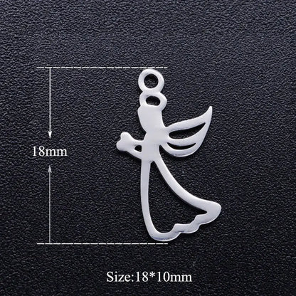 5pcs Angel Wing DIY Charms 316 Stainless Steel Jewelry Connectors JN312-1x5