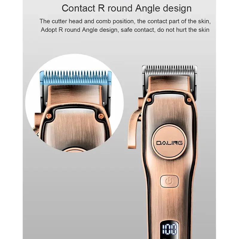 Cordless Professional Rechargeable Hair Trimmer For Men Adjustable Beard Clipper Lithium Ion Fast Charging Stainless Steel Blade