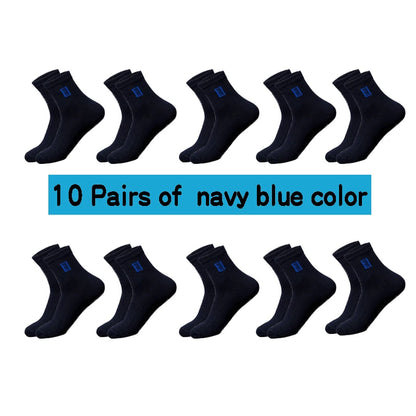 20 Pairs Men’s Cotton Breathable Crew Socks Sweat Absorbent Deodorant Business Casual Socks Gift Set