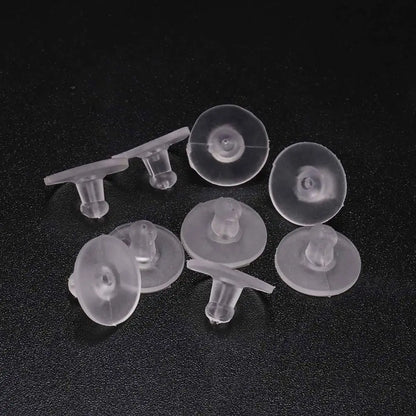 Silicone Earring Backs Set of 100 Round Ear Plug Stoppers for Jewelry DIY