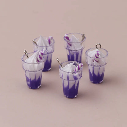 Charming 3D Resin Ice Cream Pendants for DIY Jewelry Creations