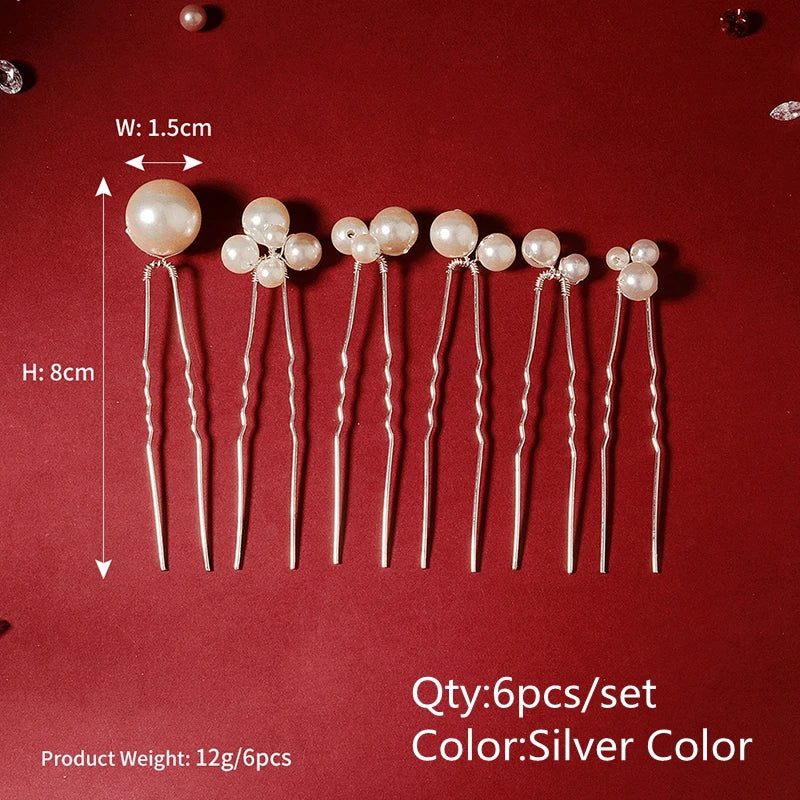 Miallo Bridal Hair Accessories - Top-Rated Rhinestone & Pearl Hair Pins for Brides Silver HS6185