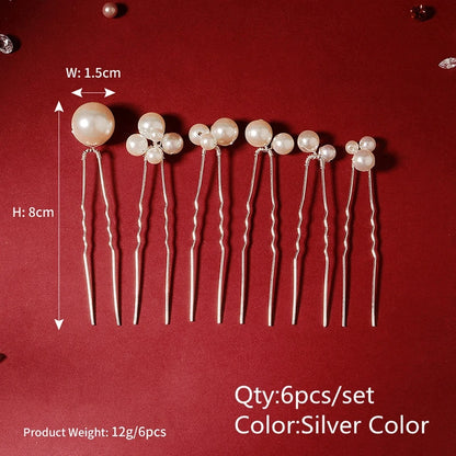 Miallo Bridal Hair Accessories - Top-Rated Rhinestone & Pearl Hair Pins for Brides Silver HS6185