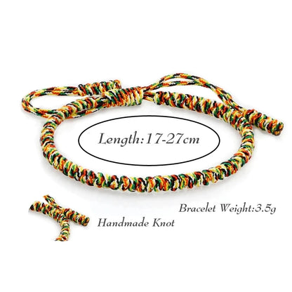 Vibrant Multi Color Lucky Braided Bracelets Unisex Handmade Adjustable Tibetan Charm Jewelry Gifts