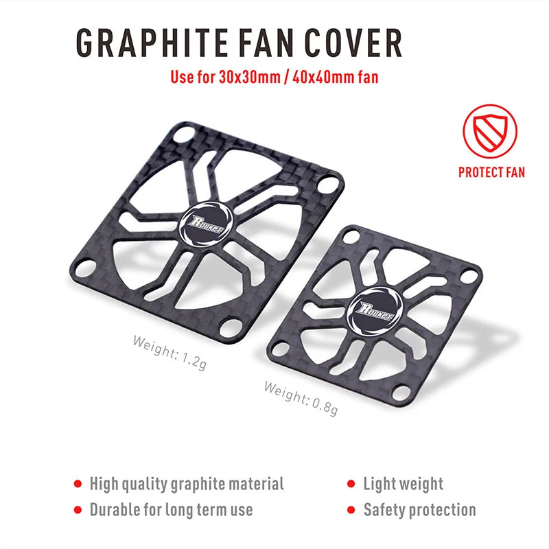 Rocket Carbon Cooling Fan Cover 40x40MM 30x30MM RC Protection