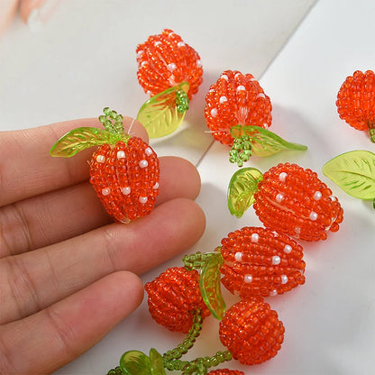 Cute Red Strawberry and Cherry 3D Floating Lock Charms 20 Pieces Handmade DIY Jewelry Earring Accessories