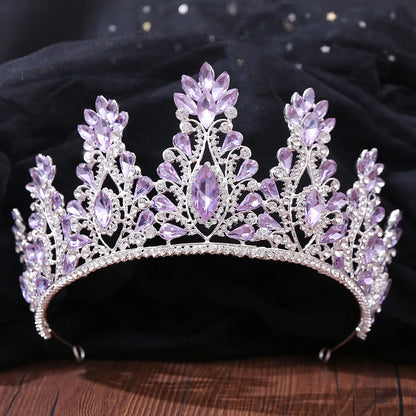 Elegant Lilac Rhinestone Bridal Tiara for Wedding and Special Occasions