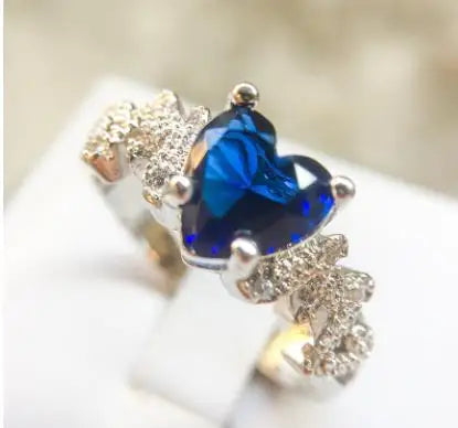 Elegant Two-Tone 925 Silver Love Heart Ring for Women - Perfect Wedding Jewelry Gift for Her